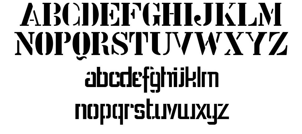 Stencil Intellecta font specimens