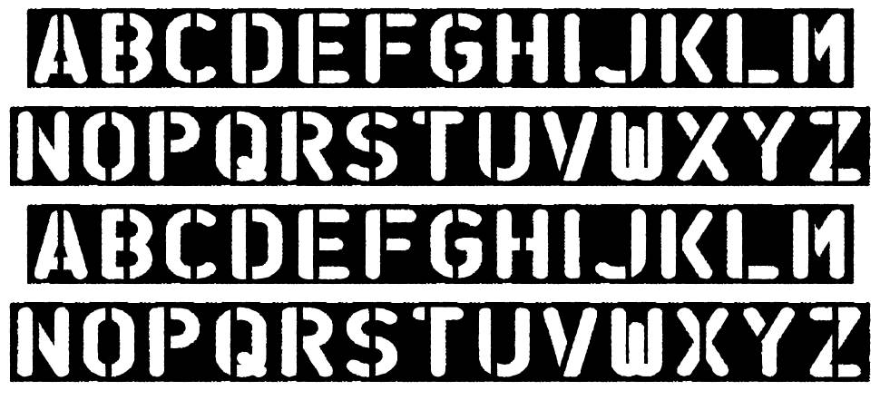 Stencil of Destiny font specimens