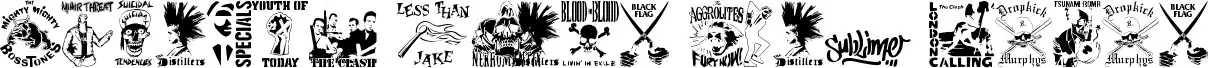 Stencil Punks Band Logos