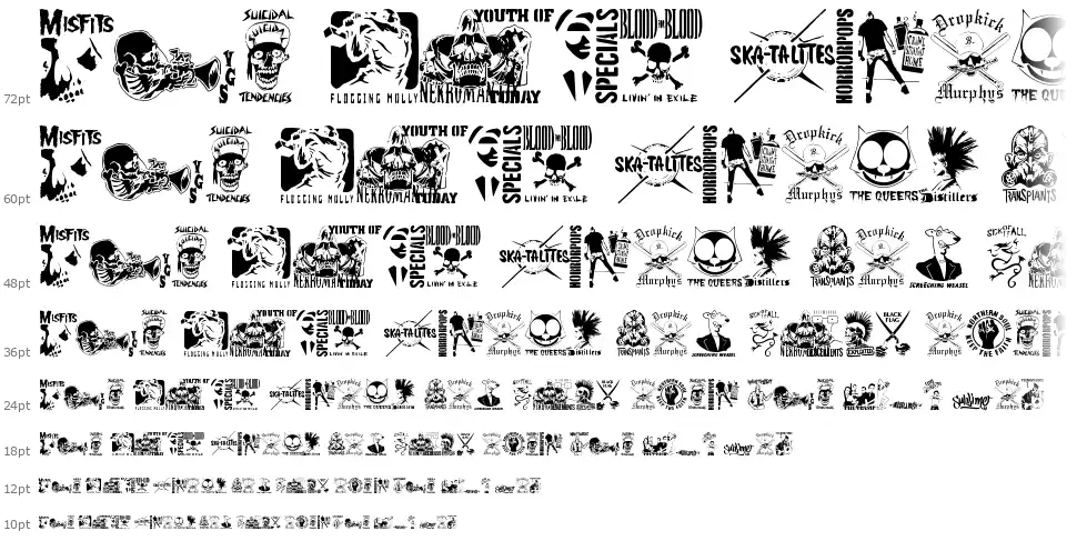 Stencil Punks Band Logosfont waterfall
