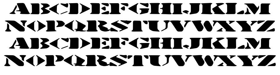 Stenciltration font specimens