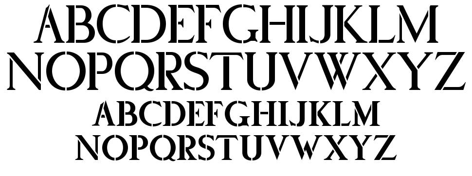 Stencilum font specimens