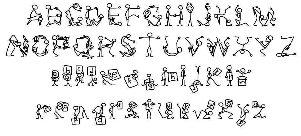Stick Figures font specimens