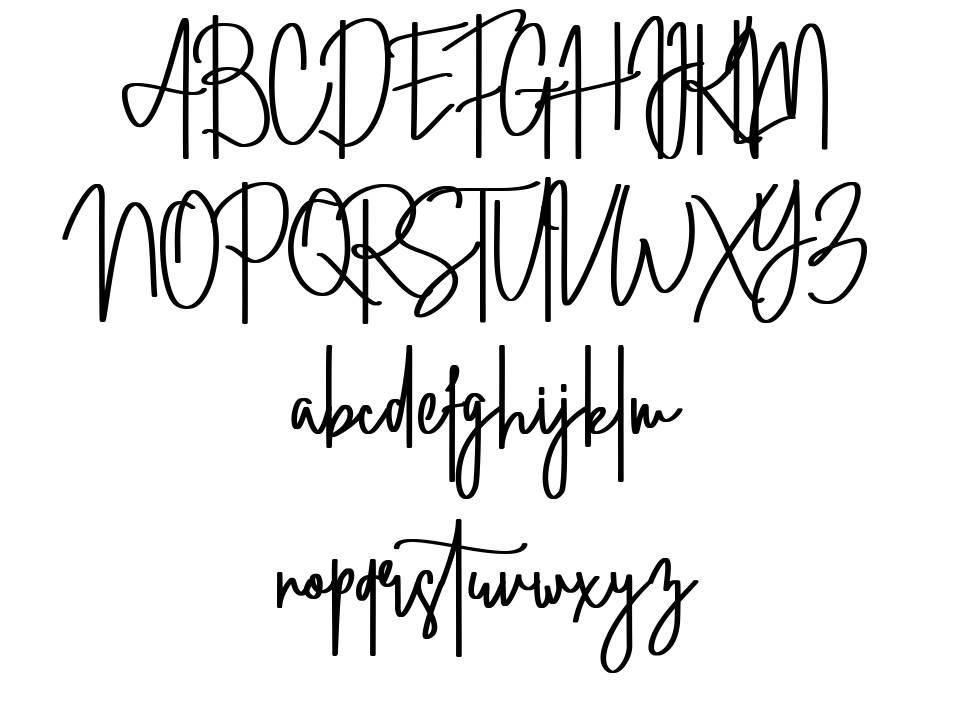 Straight Signature font specimens