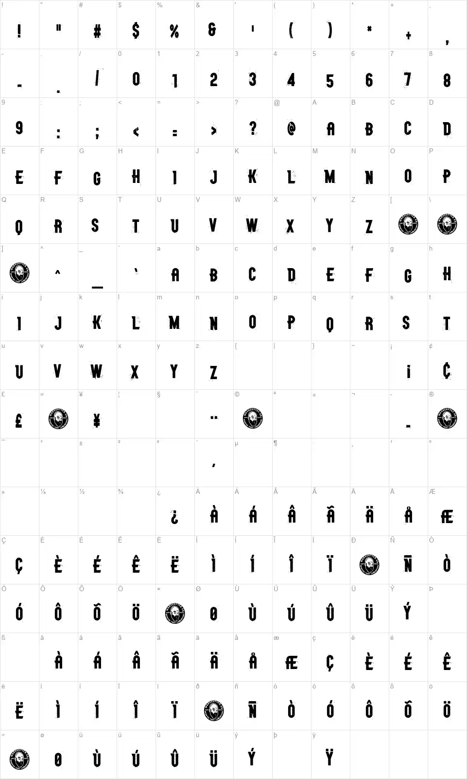 Sun Beach Hotelfont character map