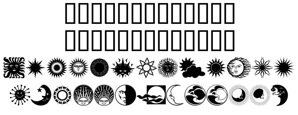 Sun N Moon font specimens