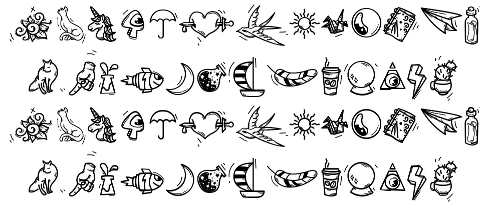 Sunset Dingbats schriftart