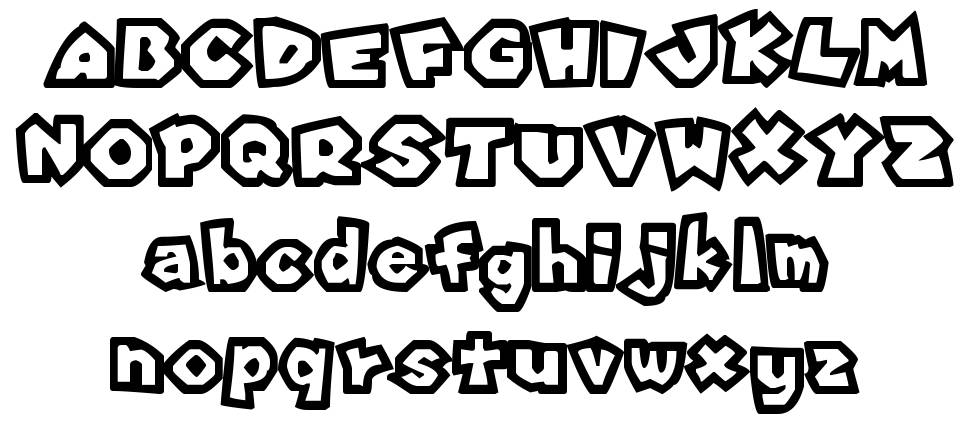 Super Mario 64 font specimens