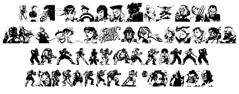 Super Street Fighter Hyper Fonting font Örnekler