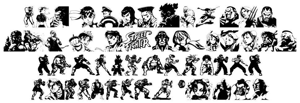 Super Street Fighter Hyper Fonting font specimens