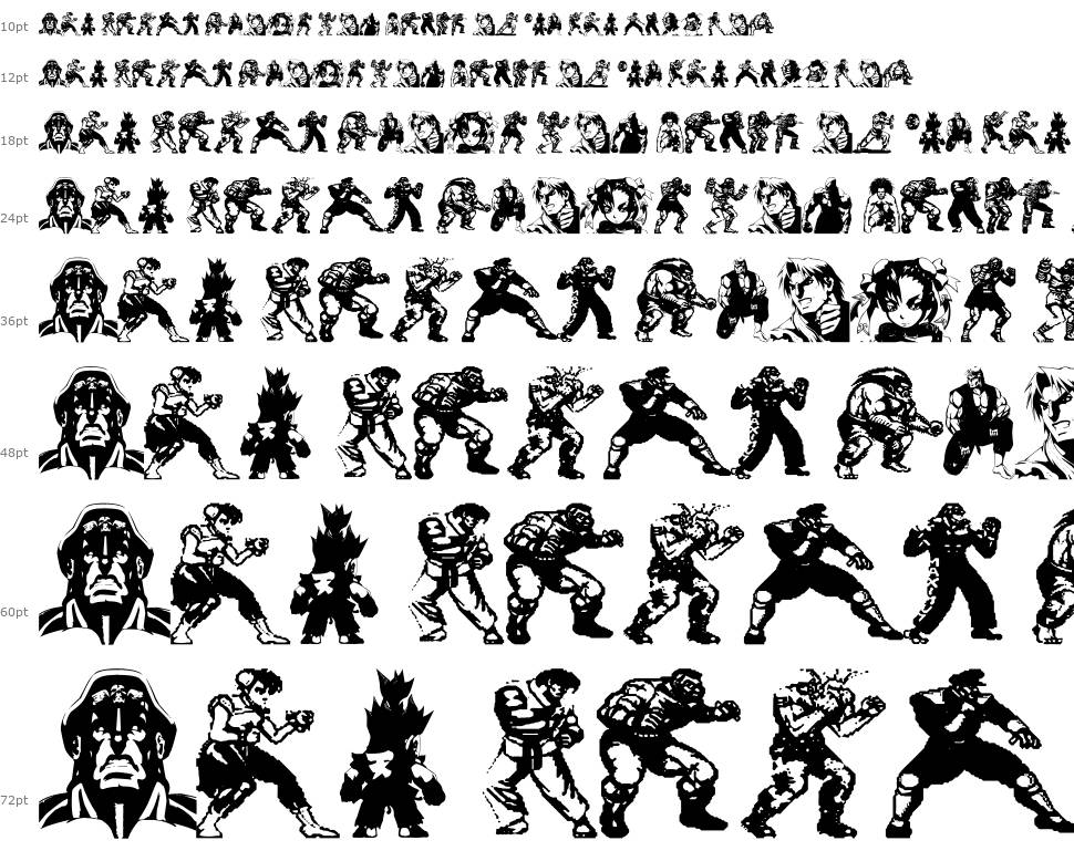 Super Street Fighter Hyper Fonting font Şelale