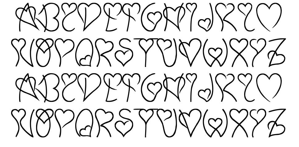 Sweet Heart font Örnekler