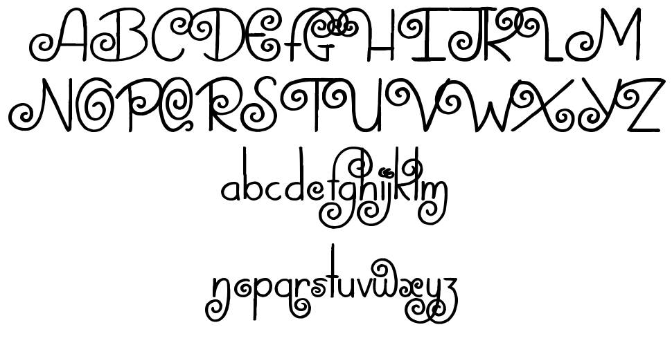 Swirly Tops font Örnekler