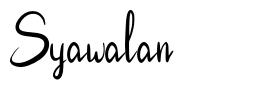 Syawalan 字形