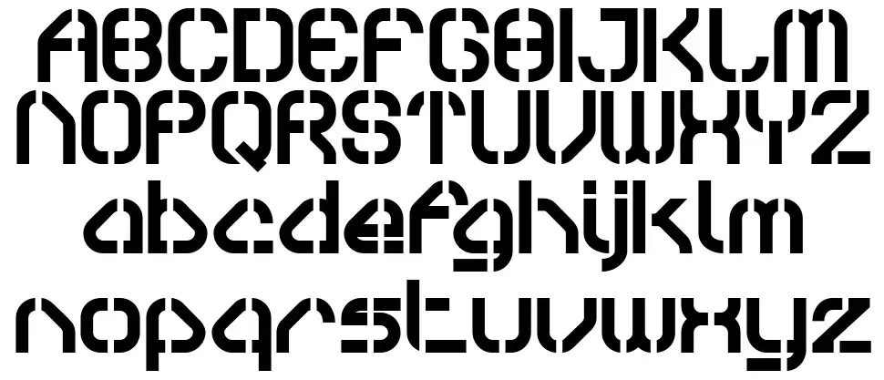 Sylar Stencil font Örnekler