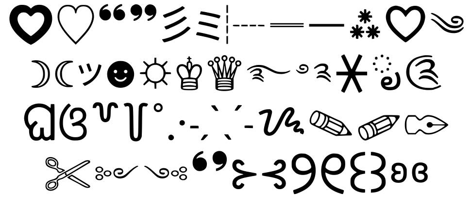 Symbols By Svelocloudy font specimens