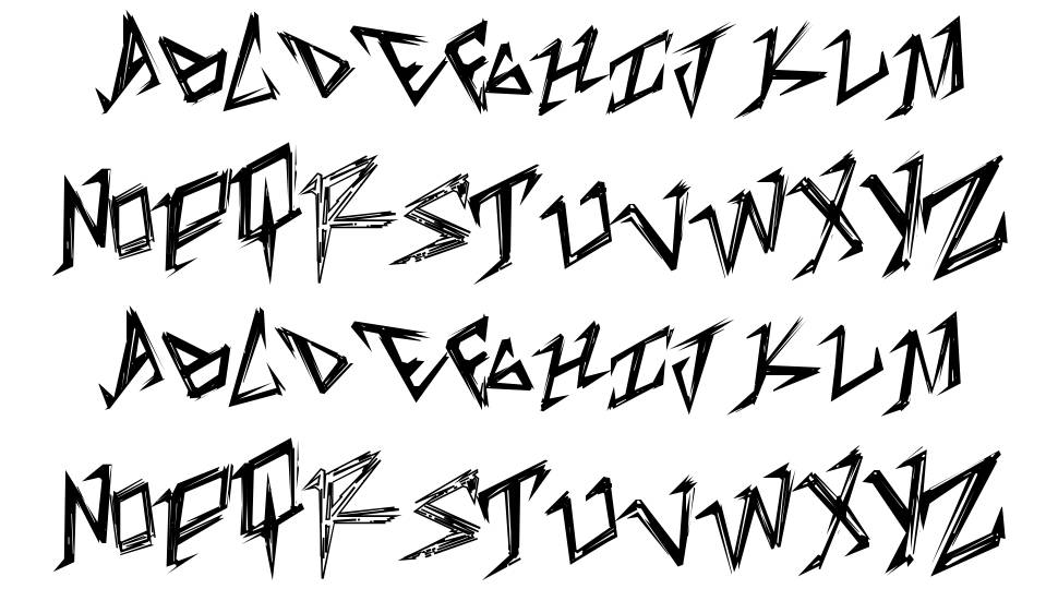 Table Shank font specimens