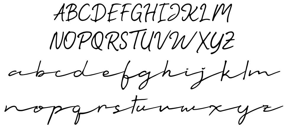 Talesian Signature font specimens