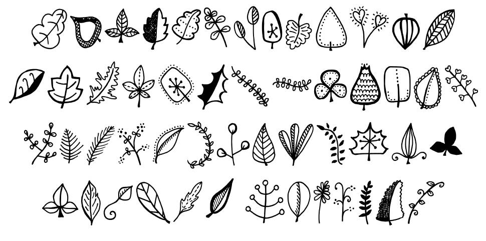 Tanaestel Doodle Leaves 01 font