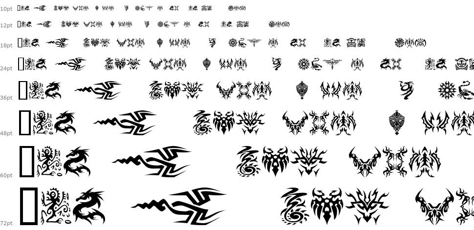 Tattoo font Şelale