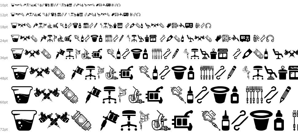 Tattoo Pro Icons шрифт Водопад