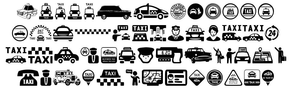 Taxi font Örnekler