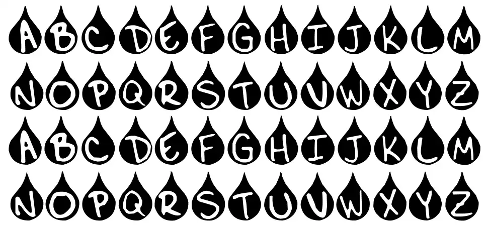 Teardrop schriftart vorschau