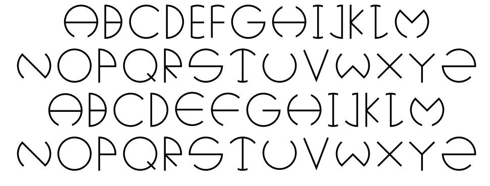 Technosia font specimens