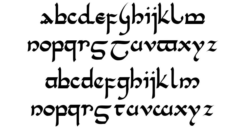 Tencele Latinwa font Örnekler