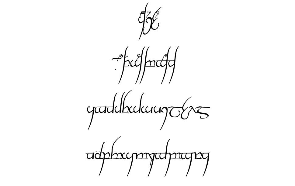 Tengwar Cursive písmo Exempláře