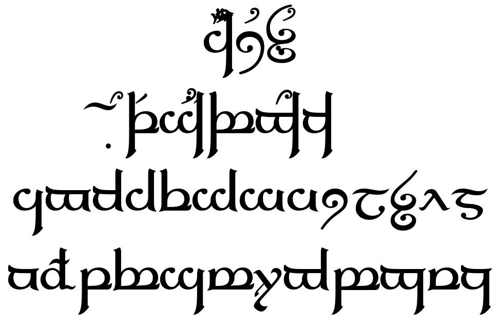 Tengwar Elfica font Örnekler