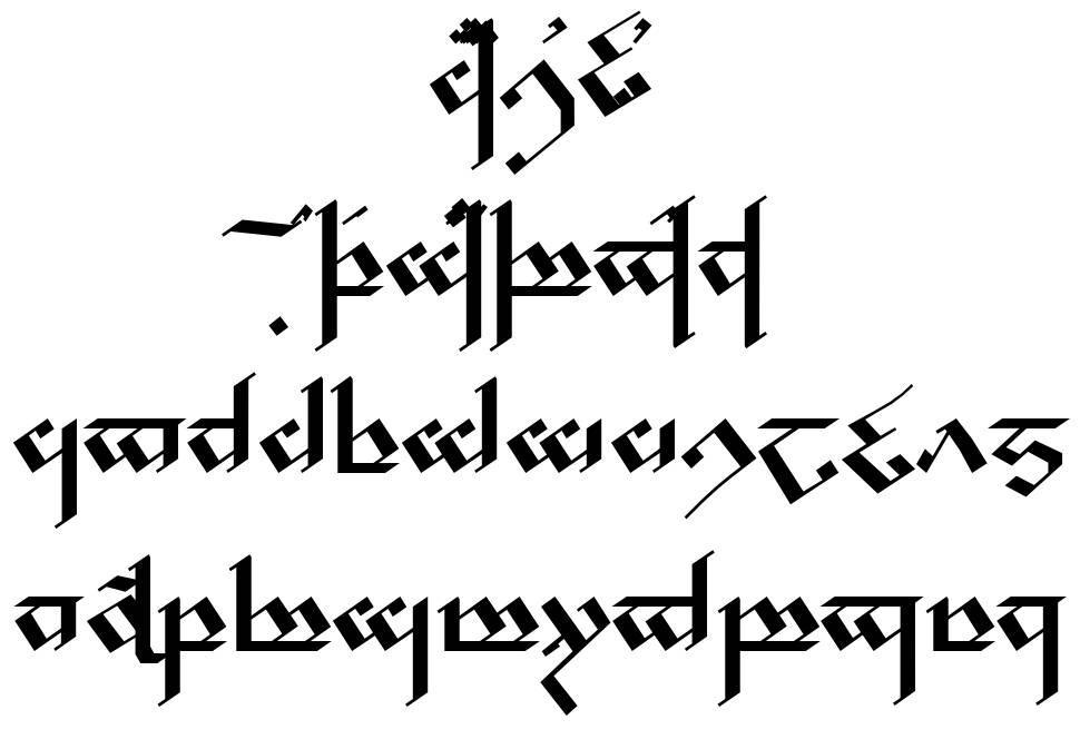 Tengwar Noldor font specimens