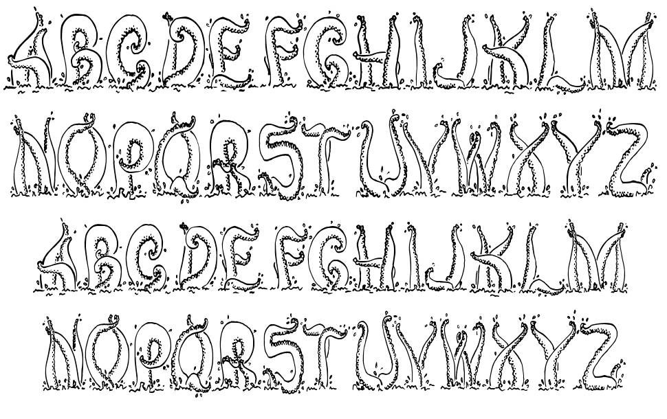 Tentacles písmo Exempláře