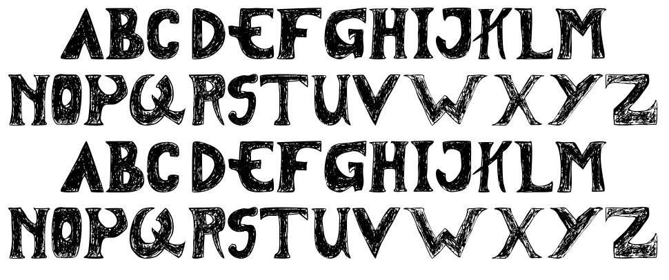 Tersesat フォント 標本