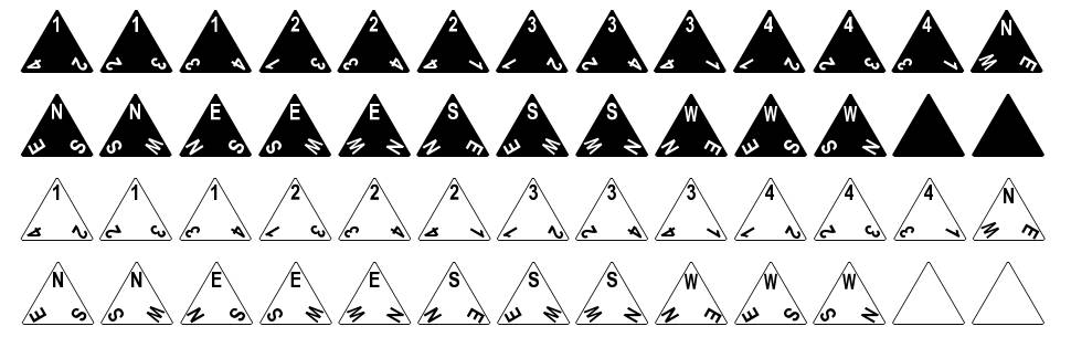 Tetrahedron font specimens