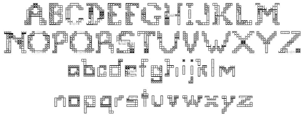 Tetris 2 font specimens