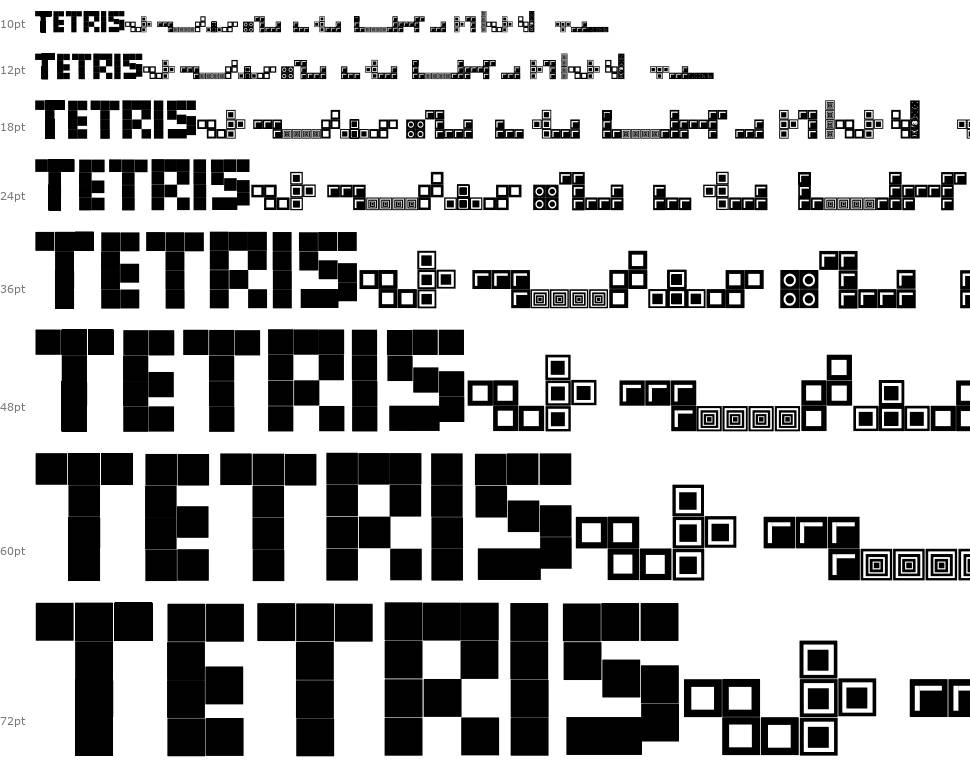 Tetris Blocks schriftart Wasserfall
