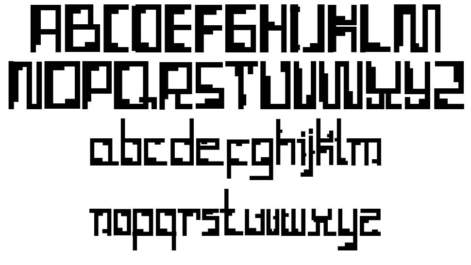 Tetris Hollow font specimens