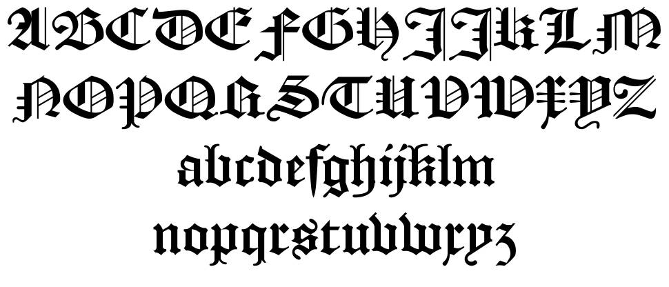 Textura Belgica písmo Exempláře