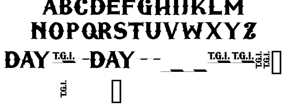 TGI Friday font specimens