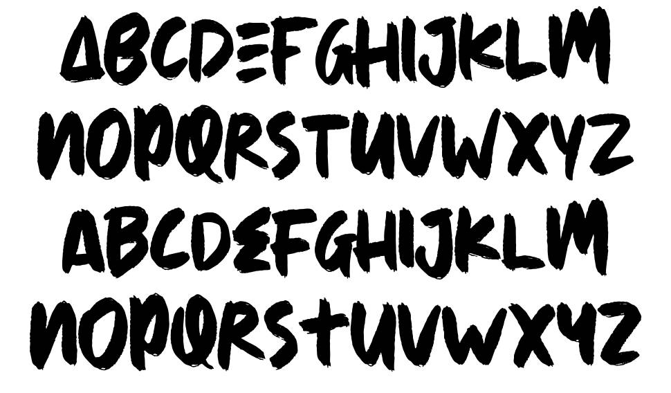 The Absolute Brush font specimens