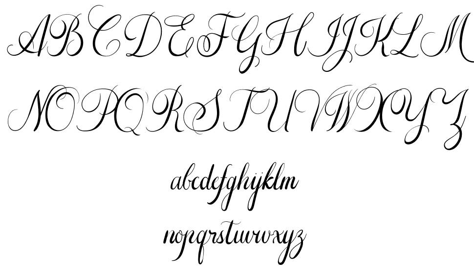 The Adelyne Script 字形