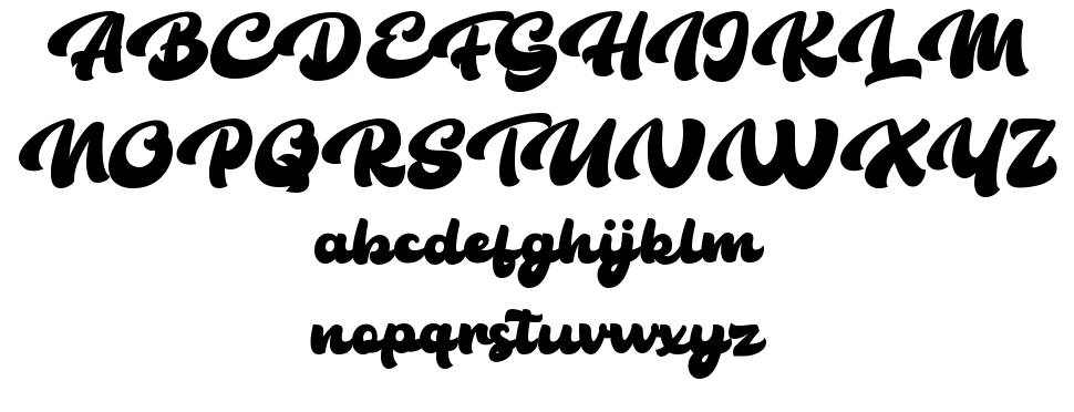 The Bambank Script font specimens