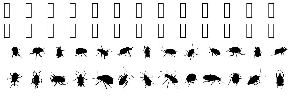 The Beetles font specimens