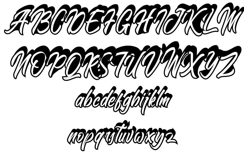 The Black Cassanova font Örnekler