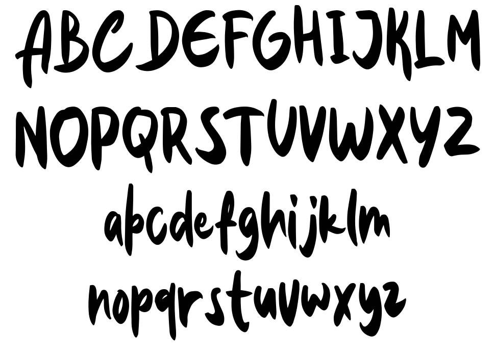 The Bovalo font Örnekler