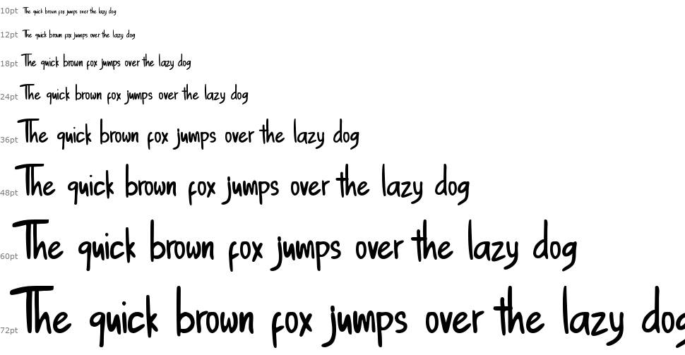 The Comic Struves font Waterfall