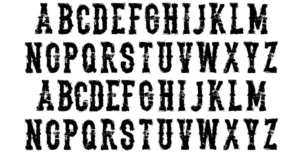 The Deadliest Saloon font specimens