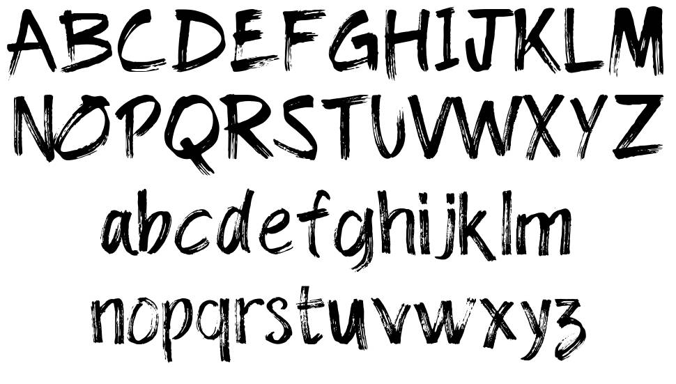The Dolbak Brush font specimens
