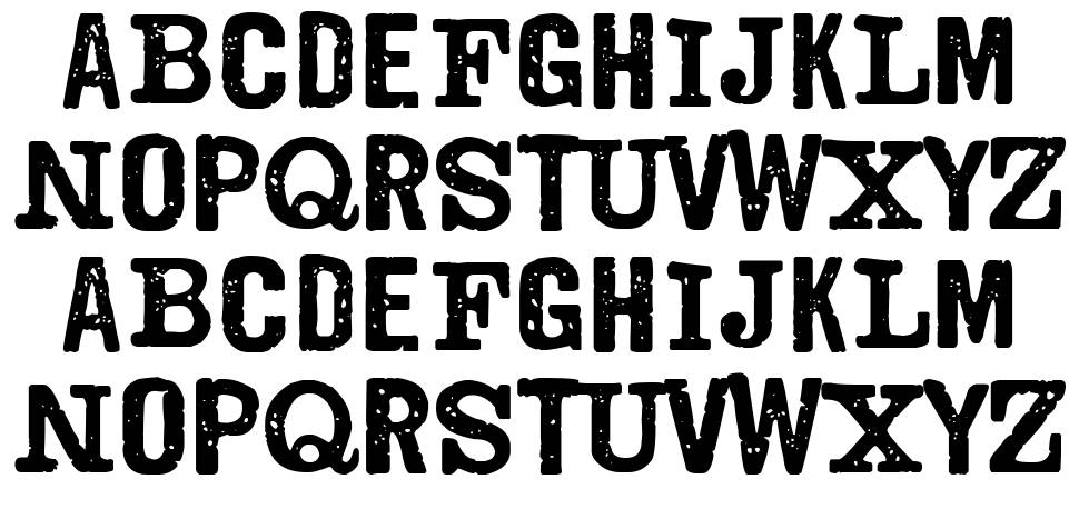 The Estampada font specimens